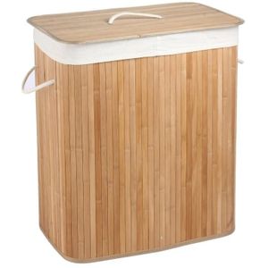 Wasmand 2 vakken - 100 L - 52,5x33,5x63 cm - bamboe