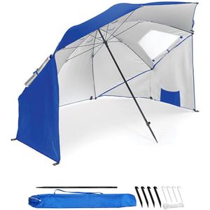 Strandparasol strandtent XXL 200 cm – Blauw + Haringen