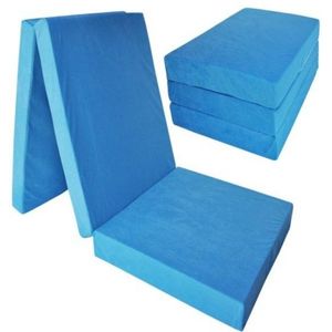 Logeermatras extra dik - blauw - camping matras - reismatras - opvouwbaar matras - 195 x 80 x 15