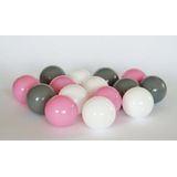 Ballenbak ballen 300 stuks 7cm, wit, roze, grijs