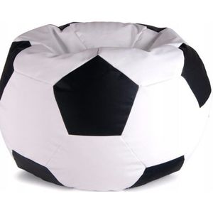 Voetbal zitzak - ecoleer - �Ø 90 cm - zwart wit