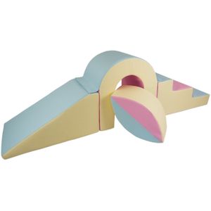 Foamblokken - schuim - brug speelset - 65 cm hoog - roze, blauw, geel