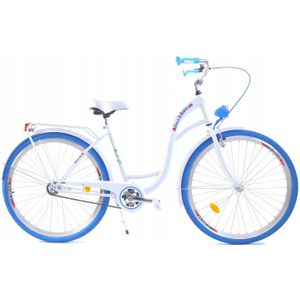 Meisjesfiets 26 inch stevig model blauw met wit Dallas Bike