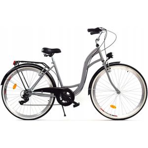 Meisjesfiets - 26 inch - met 7 versnellingen - grijs zwart