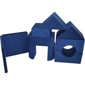 Foam blokken - soft play - ITAKA - 9 delig - marineblauw