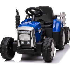 Elektrisch bestuurbare tractor met aanhanger en afstandbediening