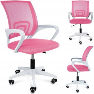 Ergonomische bureaustoel - SMART - verstelbaar - wit roze