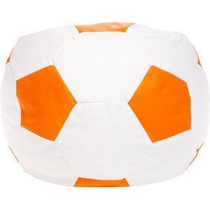 Voetbal zitzak - ecoleer - Ø 90 cm - oranje wit