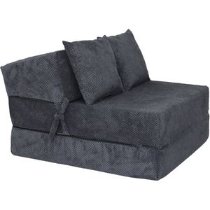 Opvouwbaar matras - 200x70x15cm - velvet dot - antraciet