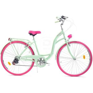 Meisjesfiets - 26 inch - met 7 versnellingen - mintgroen roze