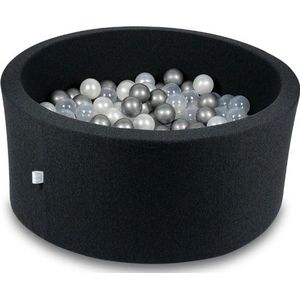 Ballenbak - rond - grafiet - 300 ballen in grijs & parelmoer tinten - 90x40 cm