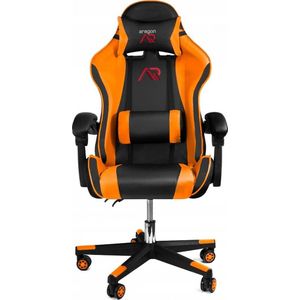 Gamestoel ergonomisch oranje & zwart ECO-leer bureaustoel