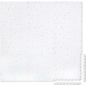 Speelmat puzzelmat - 150 x 150 cm  - wit met sterren - 9-delig