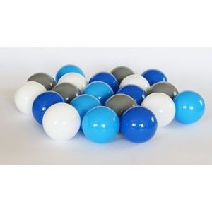 Ballenbak ballen 300 stuks 7cm, wit, lichtblauw, grijs, blauw