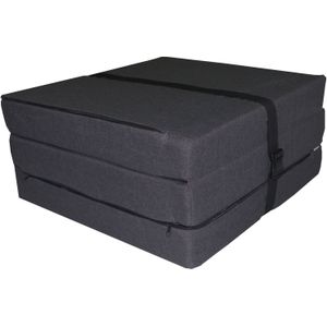 Opvouwbaar matras - logeermatras - 195x60x8 cm - antraciet