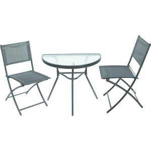 Balkontafel tuin set zwart - met 2 stoelen