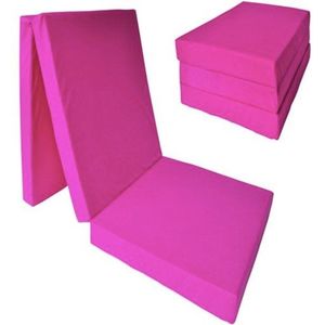 Logeermatras - roze - camping matras - reismatras - opvouwbaar matras - 195 x 70 x 8