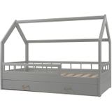 Huisbed - 80x160 cm - met Bedlade - Grijs