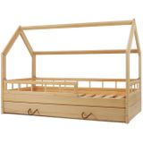 Huisbed - 80x160 cm - met 1 bedlade - hout