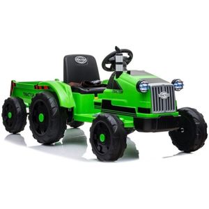 Elektrisch bestuurbare tractor met aanhanger - groen