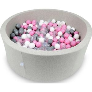 Ballenbak - 500 ballen - 115 x 40 cm - ballenbad - rond licht grijs