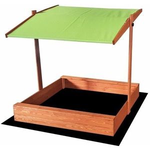 Zandbak - met deksel en dak - hout - 120x120 cm - groen