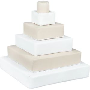 Foam blokken - stapel toren - 55x55x60cm - wit beige