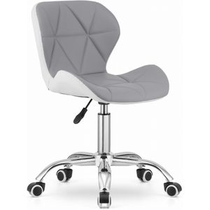 Bureaustoel AVOLA - ergonomisch - ECO-leer - grijs wit