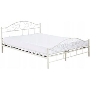 Metalen bedframe met lattenbodem- 160x200 - wit