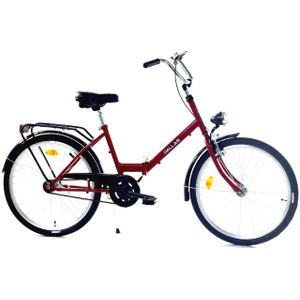Vouwfiets - opvouwbare fiets - 24 inch - bordeauxrood