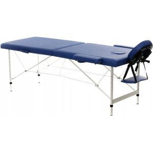 Massagetafel - inklapbaar - aluminium - 186 x 70 cm - blauw