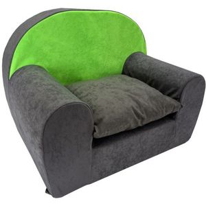 Kinderfauteuil - peuterstoel - 60x40x45 cm - grijs groen