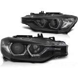 Koplampen BMW F30/F31 10 11 - 05 15 ANGEL EYES LED ZWART DRL dagrijlicht