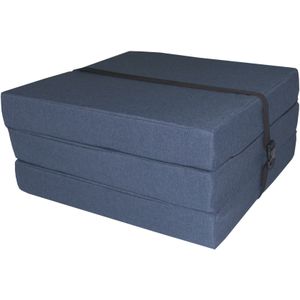 Opvouwbaar matras - logeermatras - 195x60x8 cm - blauw