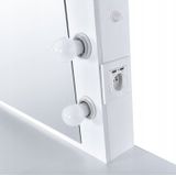 Kaptafel - met spiegel en licht - usb aansluiting - wit