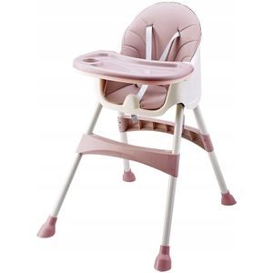 Kinderstoel - eetstoel baby - 2-in1 - hoogte verstelling - roze
