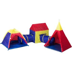 Speeltent - 5-delig - met tunnels - Tipi tent - Kindertent