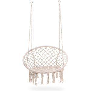 Hangstoel - geknoopt touw -  ø 60 cm - beige - tot 150 kg