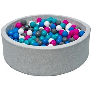 Ballenbad met 300 ballen - Wasbare hoes - 90 x 30 cm - Roze grijs