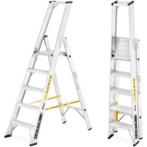 Ladder - Huishoudtrap - 5 treden - aluminium - 52x106x170 cm