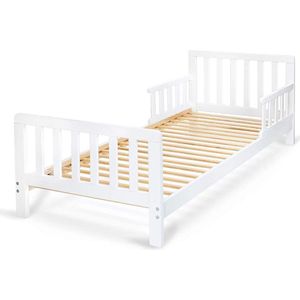 Kinderbed - 140x70 cm - wit - uitvalbeveiliging - lattenbodem