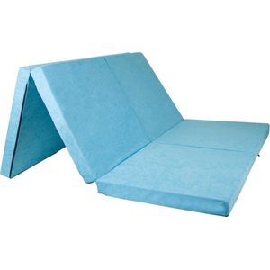 Opvouwbaar 2 persoons matras - Wasbare hoes - 195cm x 120cm x 7cm - Blauw