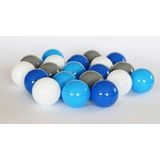 Ballenbak ballen 500 stuks 7cm, wit, lichtblauw, grijs, blauw