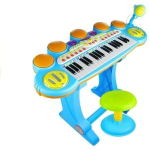 Speelgoedkeyboard piano - incl. drums - microfoon - krukje