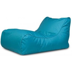 Luxe relax poef - blauw - wasbare polyester hoes