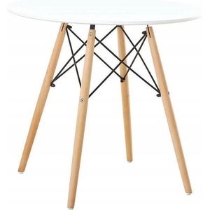 Hoge ronde salontafel - 60 cm diameter - wit