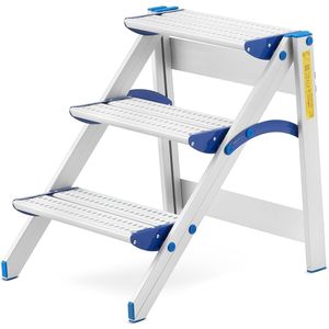 Huishoudtrap - 3 treden - aluminium - werkhoogte 270 cm