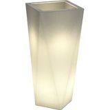 Bloempot VASO - 32x25x72cm - met LED verlichting - wit