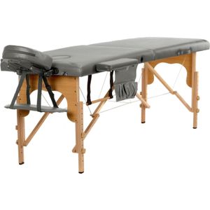 Massagetafel - inklapbaar - grijs - 2 zones - Behandeltafel