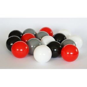 Ballenbak ballen 500 stuks 7cm, wit, rood, grijs, zwart